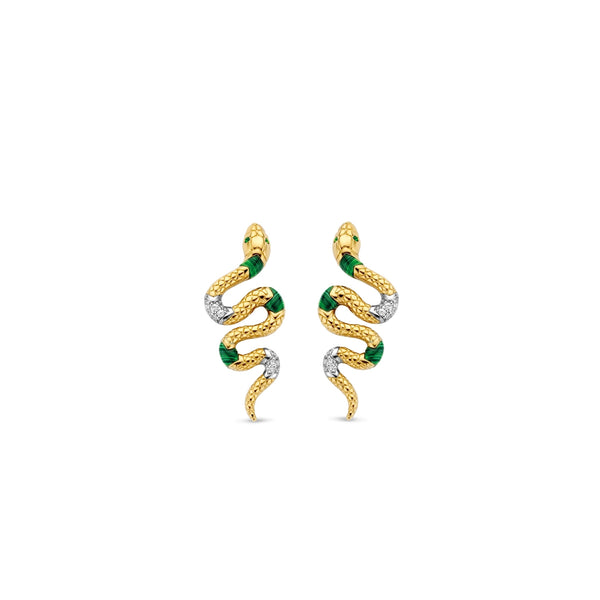 Emerald Snake Earrings