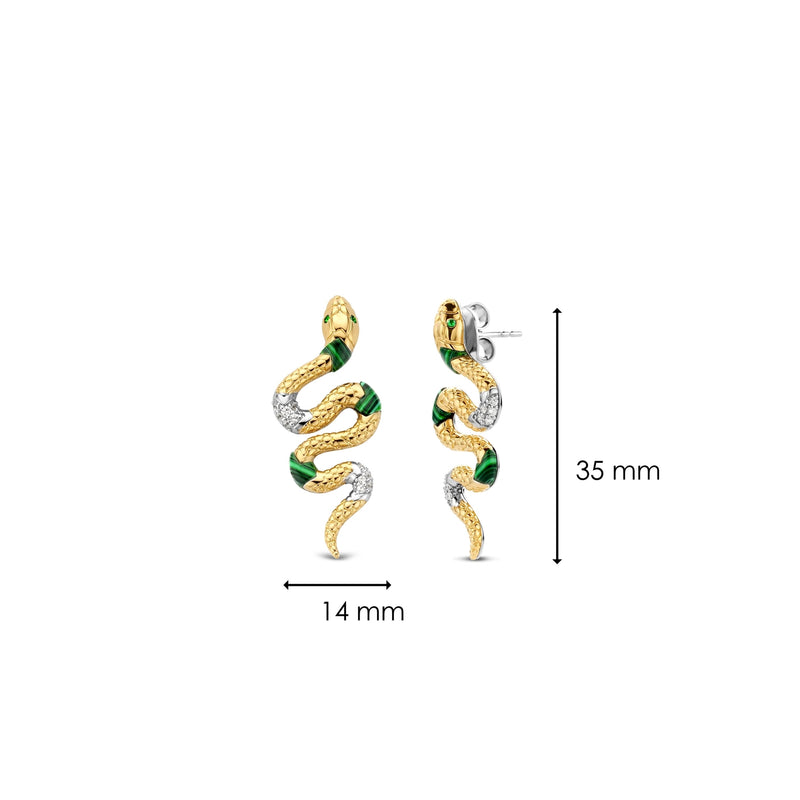 Emerald Snake Earrings