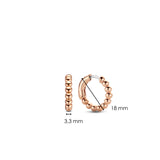 Beaded Rose-Gold Plated Small Hoop Earrings