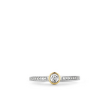 Two-Tone Solitaire Pave Set Ring