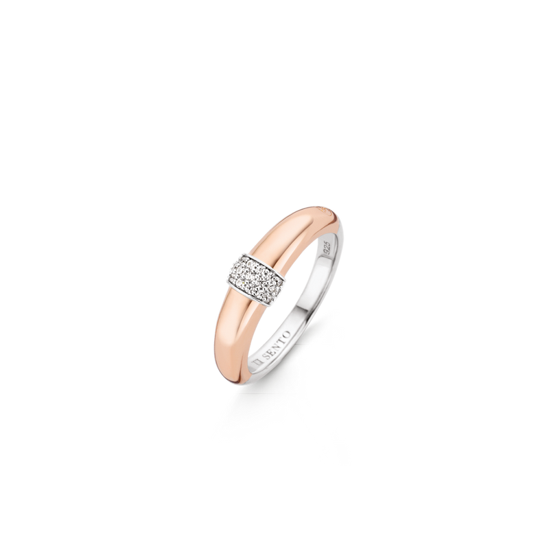 Pave Centre Rose Gold Tone Ring