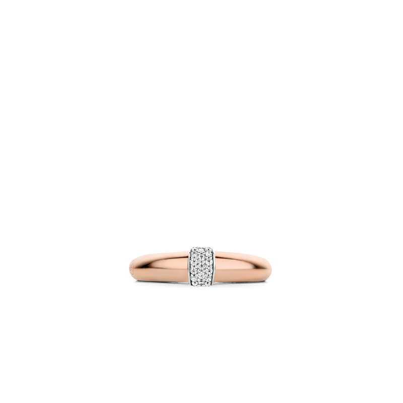 Pave Centre Rose Gold Tone Ring