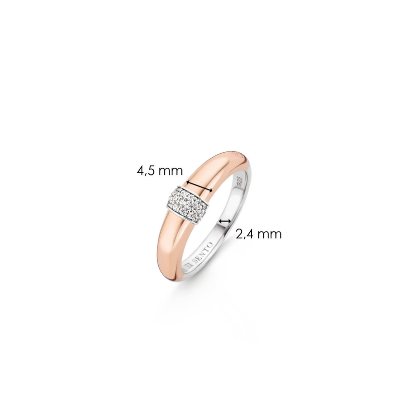 Pave Centre Rose Gold Tone Ring