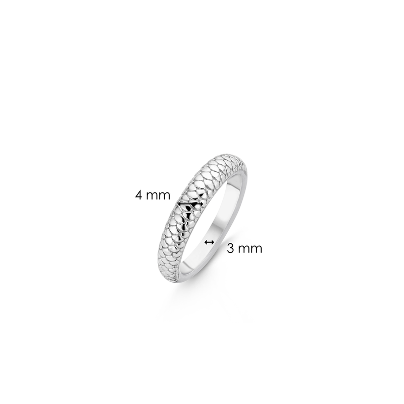 Thin Snake Print Silver Band