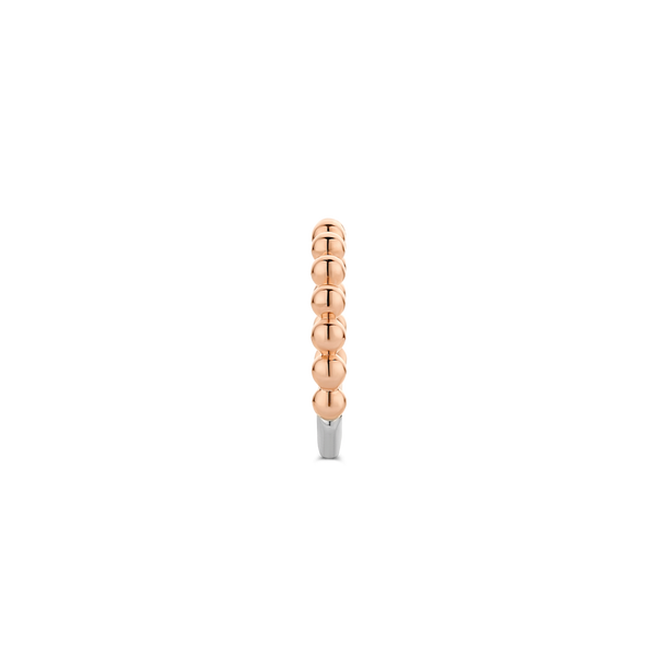 Ti Sento Milano Beaded Two-Tone Rose Gold Silver Ring