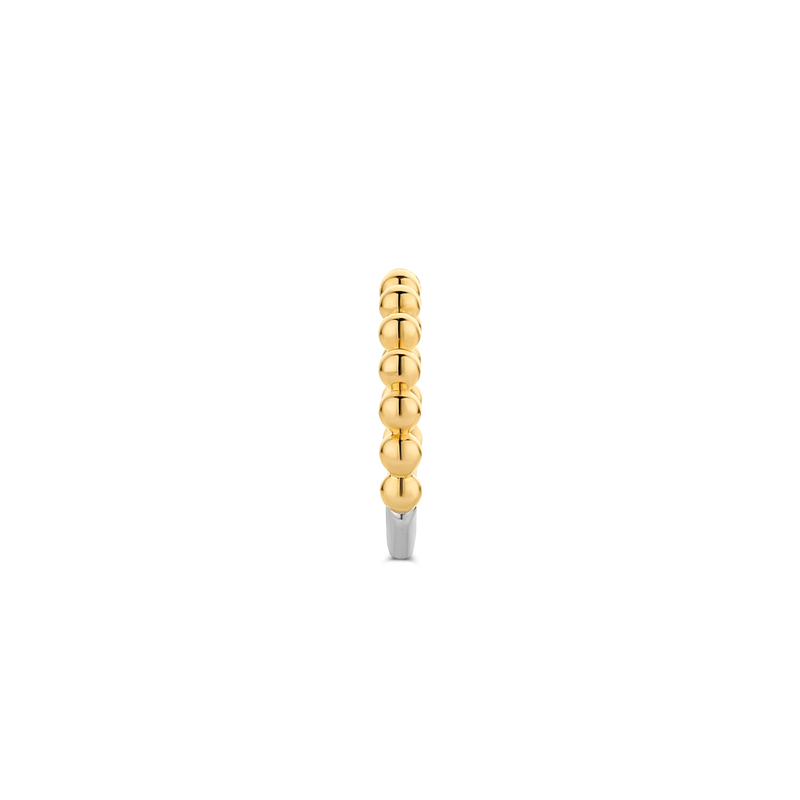 Ti Sento Milano Beaded Two-Tone Yellow Gold Silver Ring