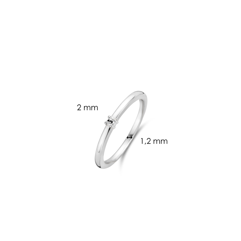 Petite Solitaire Silver Ring