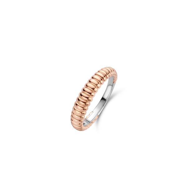 Thin Dome Rose Gold Plated Silver Ring