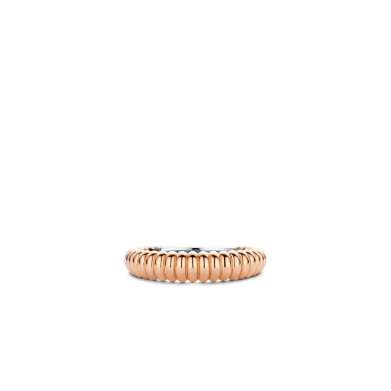 Thin Dome Rose Gold Plated Silver Ring