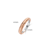 Thin Dome Rose Gold Plated Silver Ring