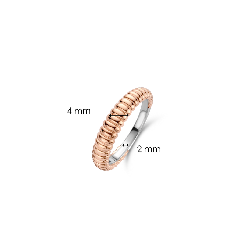 Thin Dome Rose Gold Plated Silver Ring