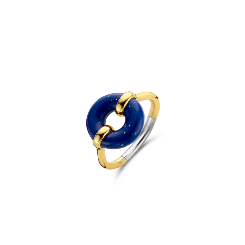 Lapis Blue Stone Gold Plated Silver Ring