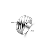 Twisted Line Dome Silver Ring