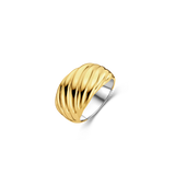 Twisted Line Dome Gold Plated Ring