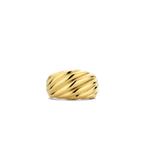 Twisted Line Dome Gold Plated Ring