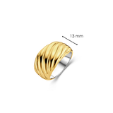 Twisted Line Dome Gold Plated Ring