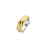 Thin Twisted Line Dome Gold Plated Ring