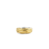 Thin Twisted Line Dome Gold Plated Ring