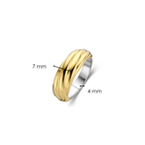 Thin Twisted Line Dome Gold Plated Ring