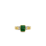 Small Rectangular Green Malachite Ring