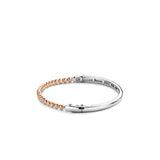 Beaded Two-Tone Rose Gold Silver Bangle