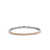 Beaded Two-Tone Rose Gold Silver Bangle