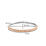 Rib Structure Bangle, Rose Gold Plated