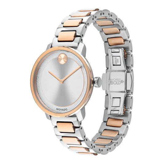 Movado Bold Mid-Size Two-Tone Rose Gold Watch