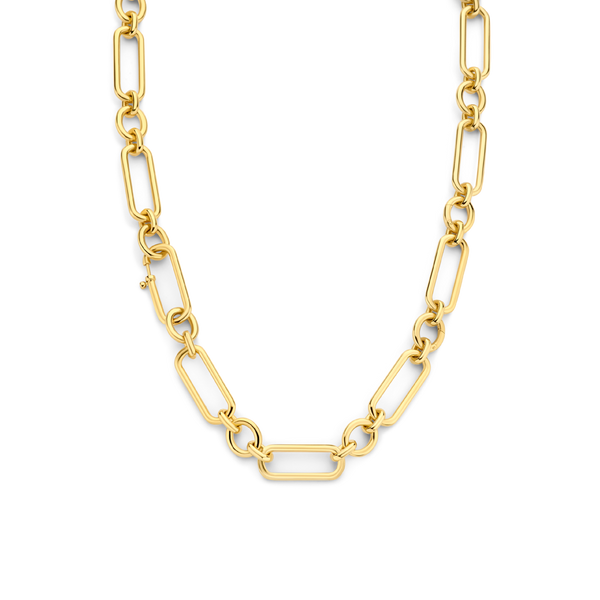 Rectangular and Circular Links Necklace