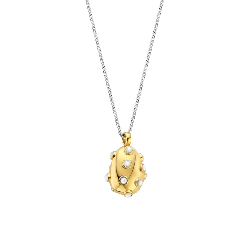 Mother of Pearl Doublets Nugget Necklace