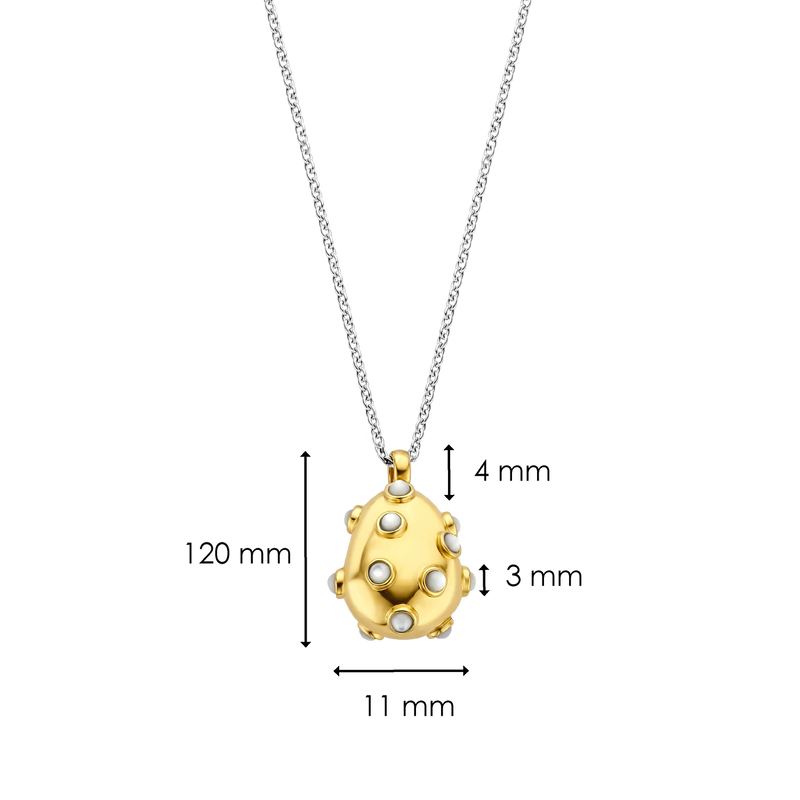 Mother of Pearl Doublets Nugget Necklace