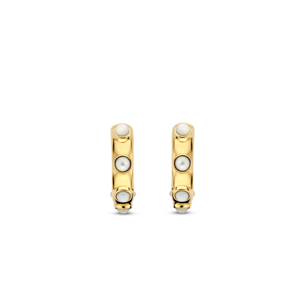 Mother of Pearl Doublet Huggie Earrings