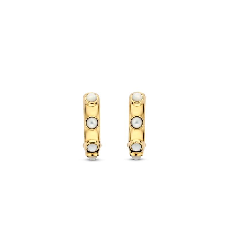 Mother of Pearl Doublet Huggie Earrings