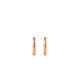 Skinny Two-Tone Rose Gold Plain Huggie Earrings