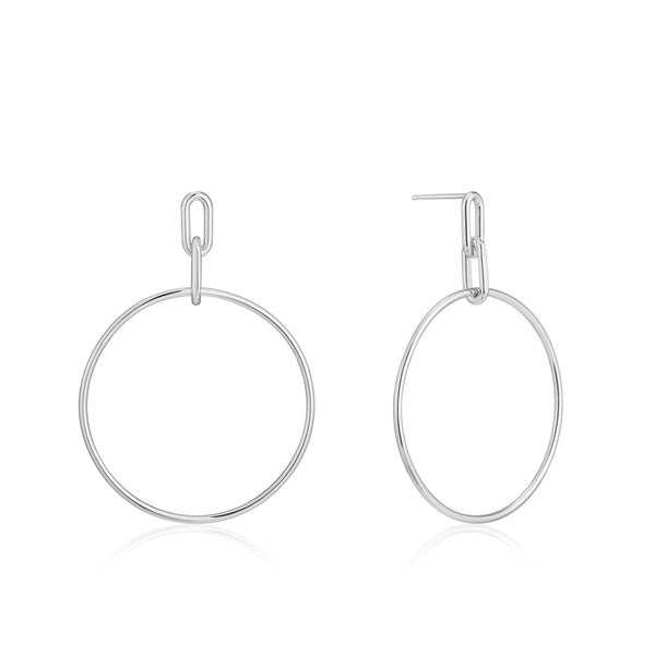 Cable Link Hoop Earrings