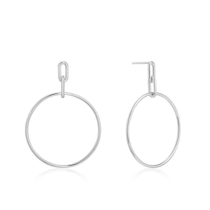 Cable Link Hoop Earrings