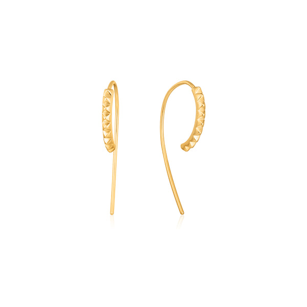 Gold Spike Solid Drop Earrings