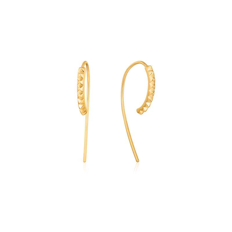 Gold Spike Solid Drop Earrings