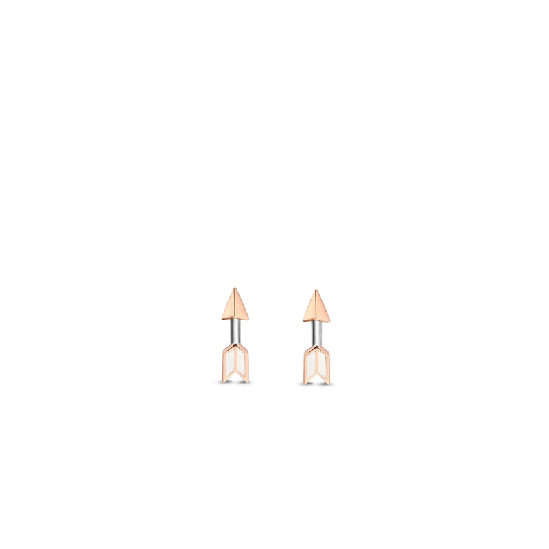 Two-Tone Rose Gold Arrow Studs