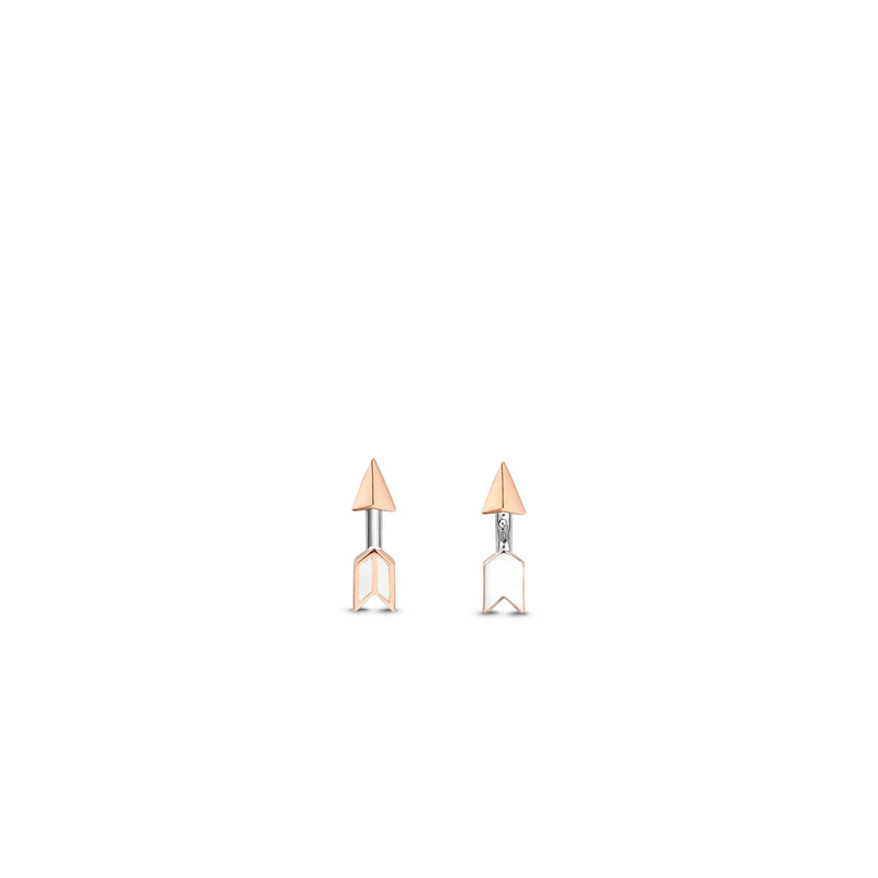 Two-Tone Rose Gold Arrow Studs