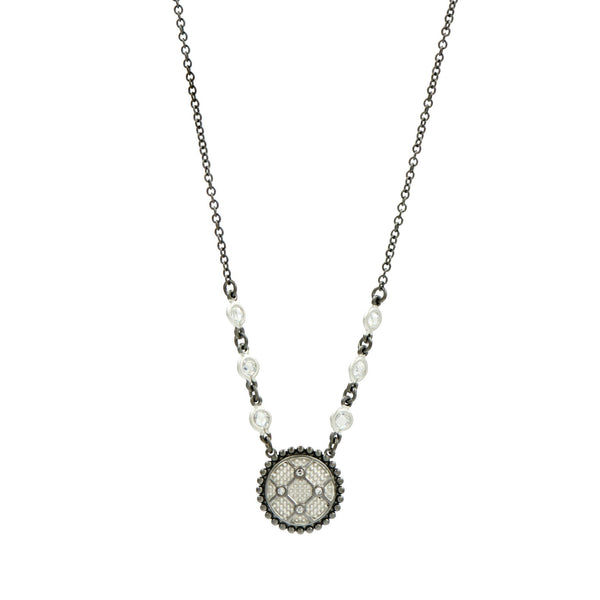 Industrial Finish Round Pendant Necklace