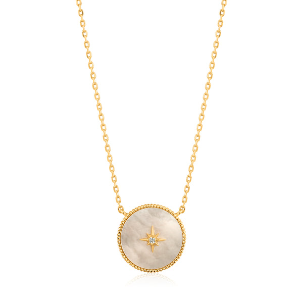 Mother Of Pearl Emblem Necklace