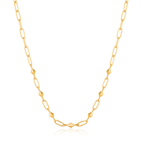 Gold Heavy Spike Necklace