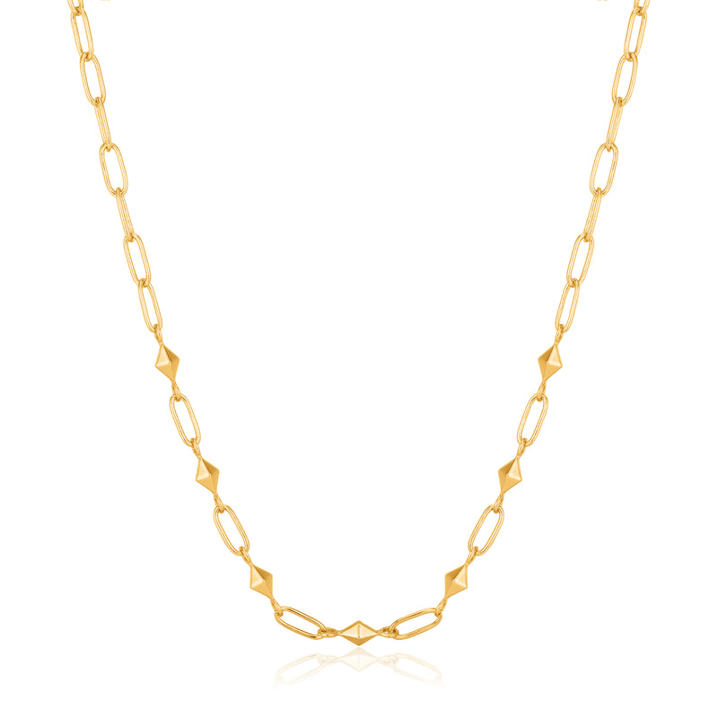 Gold Heavy Spike Necklace