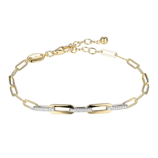 Paperclip 3mm Chain Bracelet with CZ