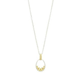 Fleur Bloom Oval Pendant Necklace